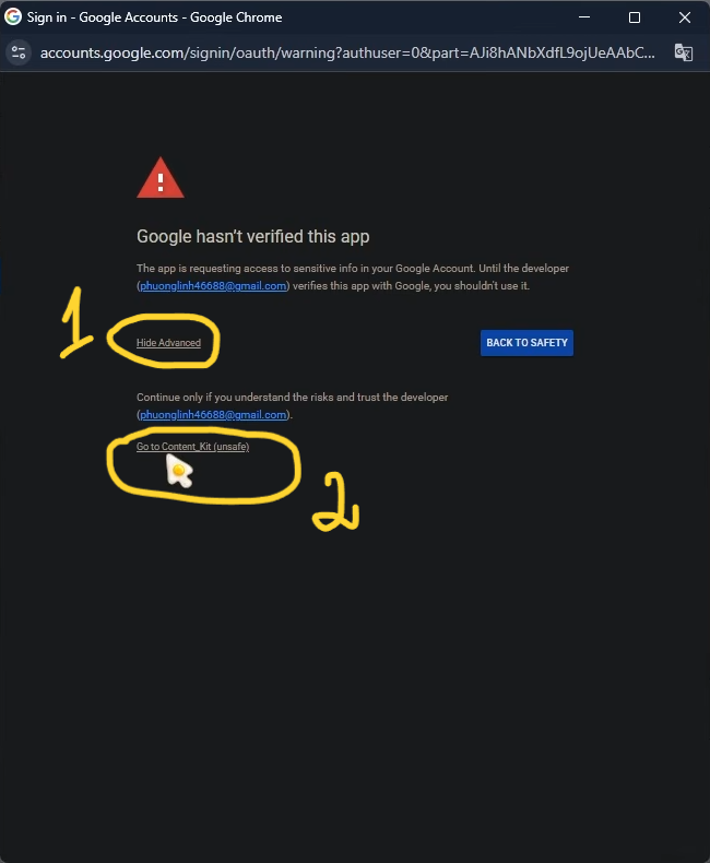 Bước 6: Bấm Advanced → Go to...
